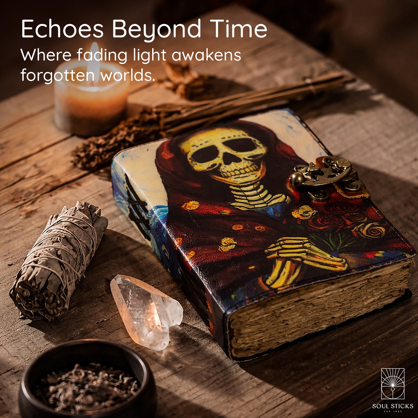 Santa Muerte Blank Leather Journal 5" x 7"