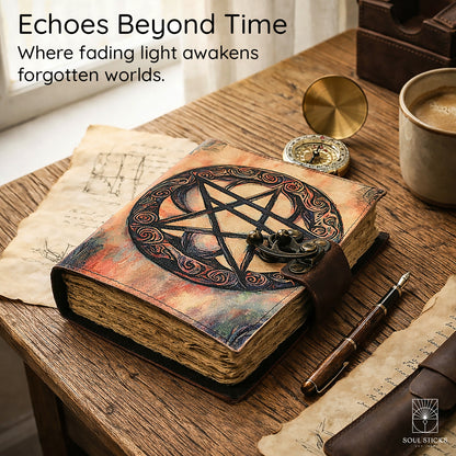 Mystic Pentacle Blank Leather Journal 5" x 7"
