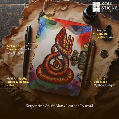 Handmade leather journal for witches, spell work, and mystical note-taking