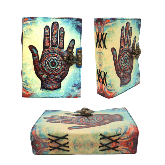 Handmade leather journal for witches, spell work, and mystical note-taking