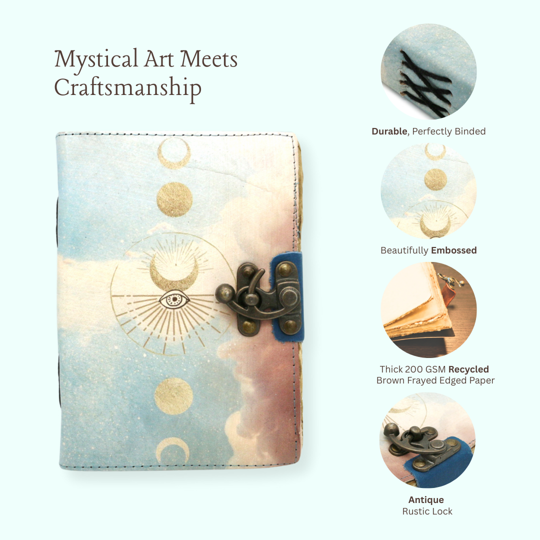 Handmade leather journal for witches, spell work, and mystical note-taking