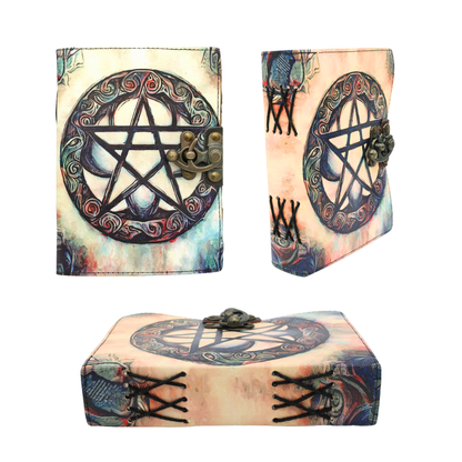 Handmade leather journal for witches, spell work, and mystical note-taking