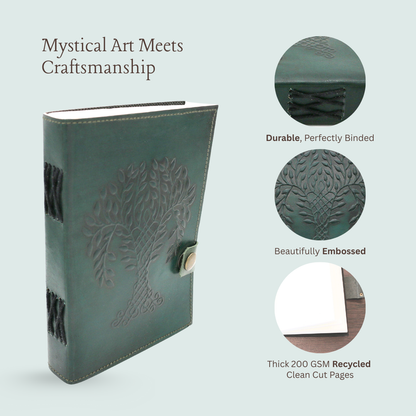 Handmade leather journal for witches, spell work, and mystical note-taking
