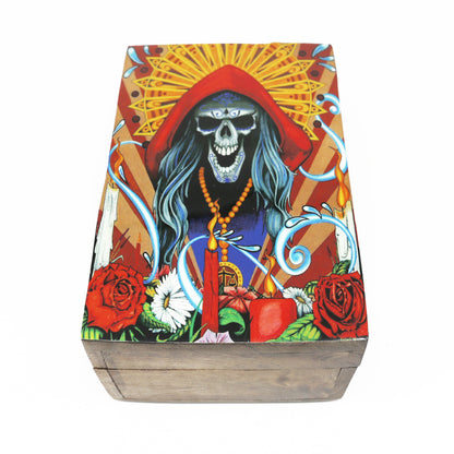 Natural wood box designed for rituals, crystals, or small personal items.