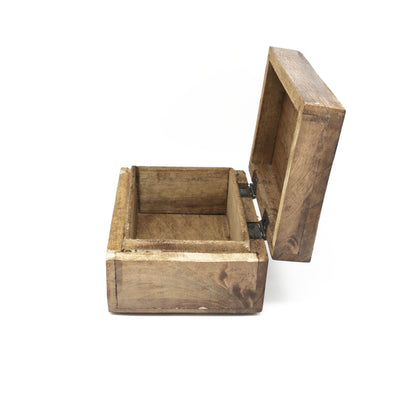 Natural wood box designed for rituals, crystals, or small personal items.