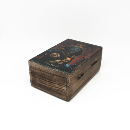 Natural wood box designed for rituals, crystals, or small personal items.