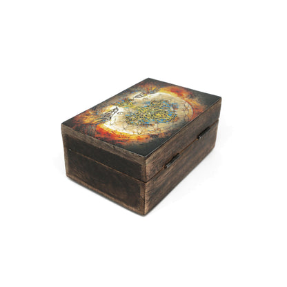 Natural wood box designed for rituals, crystals, or small personal items.