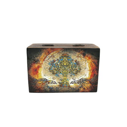 Natural wood box designed for rituals, crystals, or small personal items.