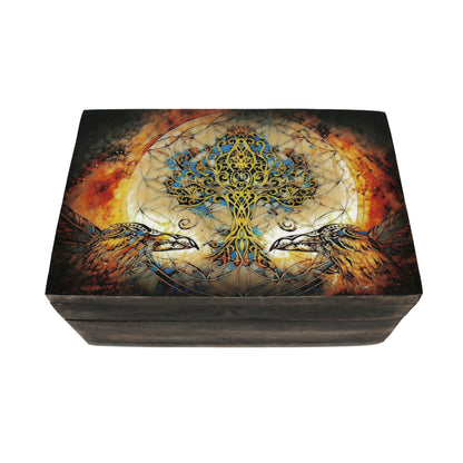 Natural wood box designed for rituals, crystals, or small personal items.