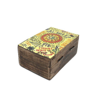 Natural wood box designed for rituals, crystals, or small personal items.