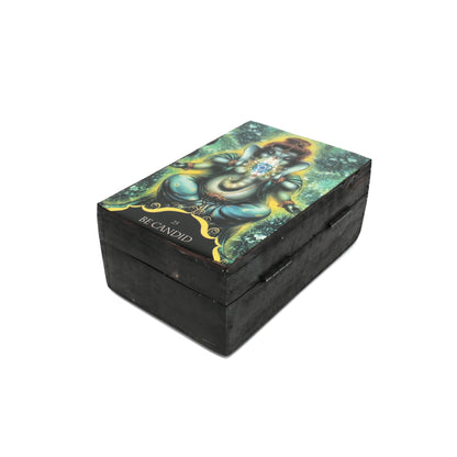 Natural wood box designed for rituals, crystals, or small personal items.