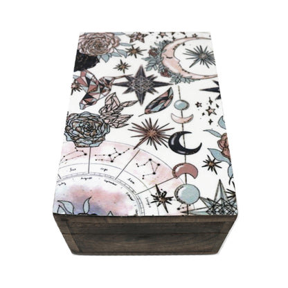 Natural wood box designed for rituals, crystals, or small personal items.