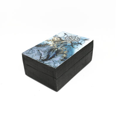 Natural wood box designed for rituals, crystals, or small personal items.