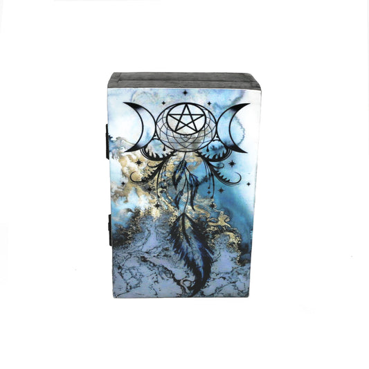 Natural wood box designed for rituals, crystals, or small personal items.