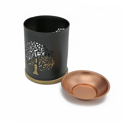 Decorative incense and oil burner for home, ritual, or spiritual practice.