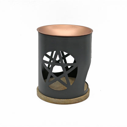 Decorative incense and oil burner for home, ritual, or spiritual practice.