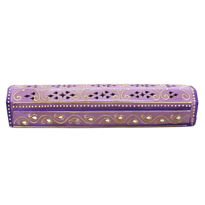 Wooden incense holder box with storage compartment for spiritual and aromatic use