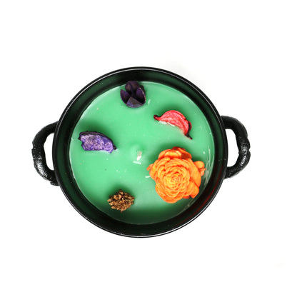 Mini cast iron cauldron designed for rituals, meditation, and energy cleansing.
