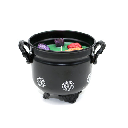 Mini cast iron cauldron designed for rituals, meditation, and energy cleansing.