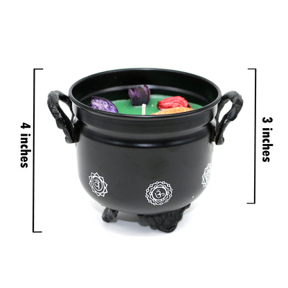 Mini cast iron cauldron designed for rituals, meditation, and energy cleansing.