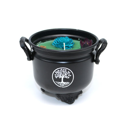Mini cast iron cauldron designed for rituals, meditation, and energy cleansing.