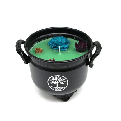 Mini cast iron cauldron designed for rituals, meditation, and energy cleansing.