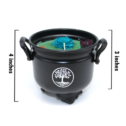 Mini cast iron cauldron designed for rituals, meditation, and energy cleansing.