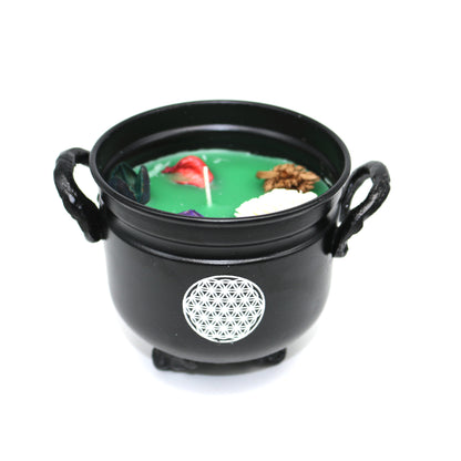 Mini cast iron cauldron designed for rituals, meditation, and energy cleansing.