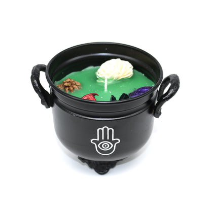 Mini cast iron cauldron designed for rituals, meditation, and energy cleansing.