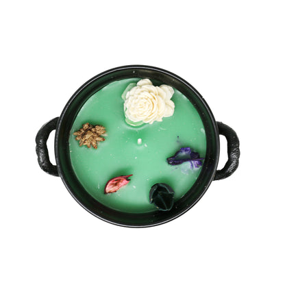 Mini cast iron cauldron designed for rituals, meditation, and energy cleansing.