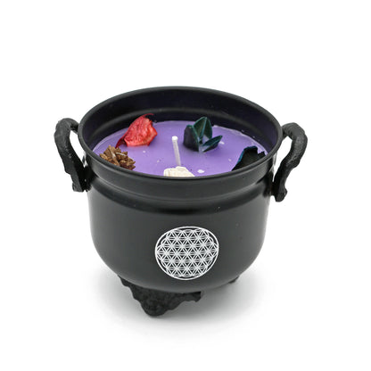 Mini cast iron cauldron designed for rituals, meditation, and energy cleansing.