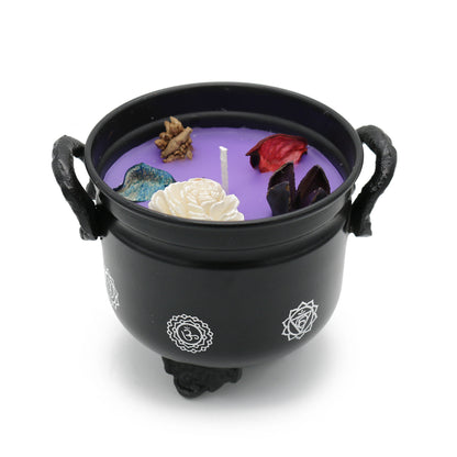 Mini cast iron cauldron designed for rituals, meditation, and energy cleansing.