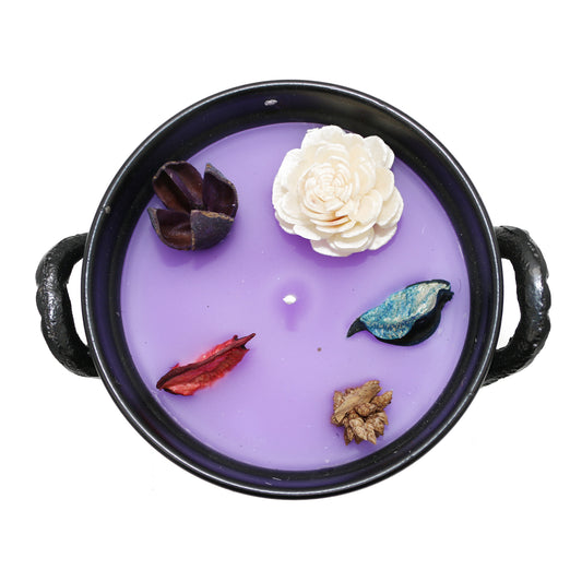 Mini cast iron cauldron designed for rituals, meditation, and energy cleansing.