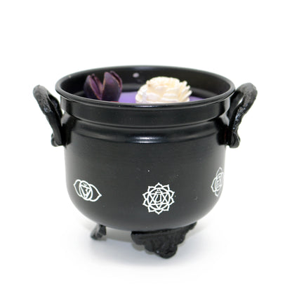 Mini cast iron cauldron designed for rituals, meditation, and energy cleansing.
