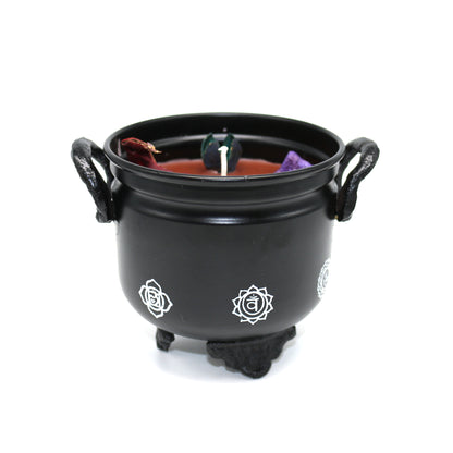 Mini cast iron cauldron designed for rituals, meditation, and energy cleansing.