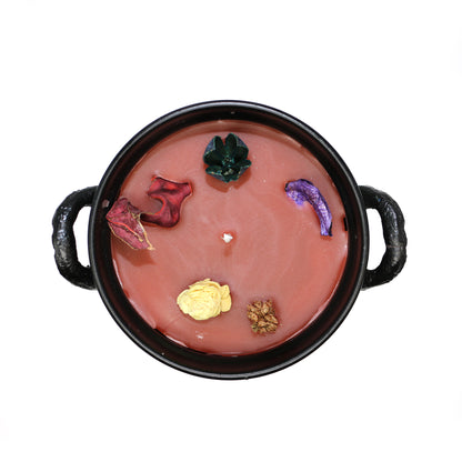 Mini cast iron cauldron designed for rituals, meditation, and energy cleansing.