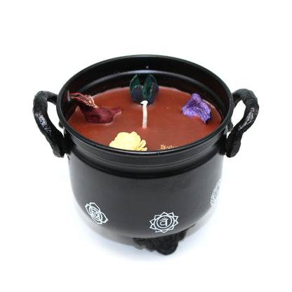 Mini cast iron cauldron designed for rituals, meditation, and energy cleansing.
