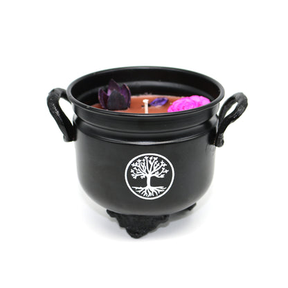 Mini cast iron cauldron designed for rituals, meditation, and energy cleansing.