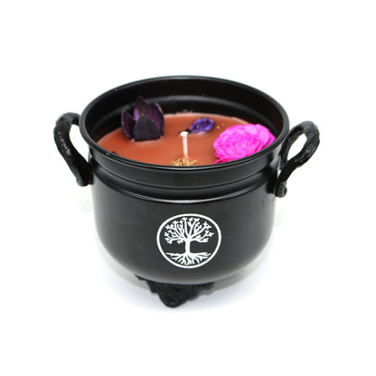 Mini cast iron cauldron designed for rituals, meditation, and energy cleansing.