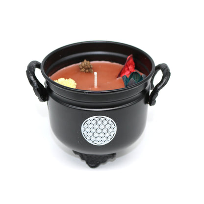 Mini cast iron cauldron designed for rituals, meditation, and energy cleansing.