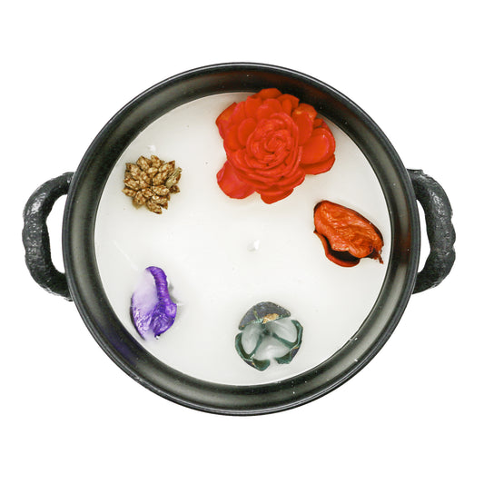 Mini cast iron cauldron designed for rituals, meditation, and energy cleansing.