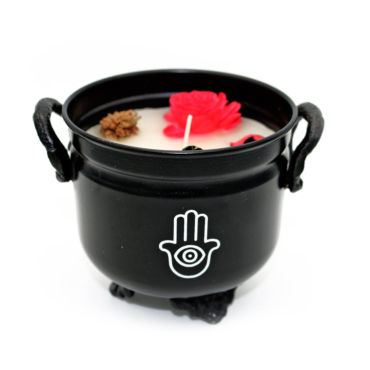 White Sage Hamsa Cauldron Candle, 11.5 oz
