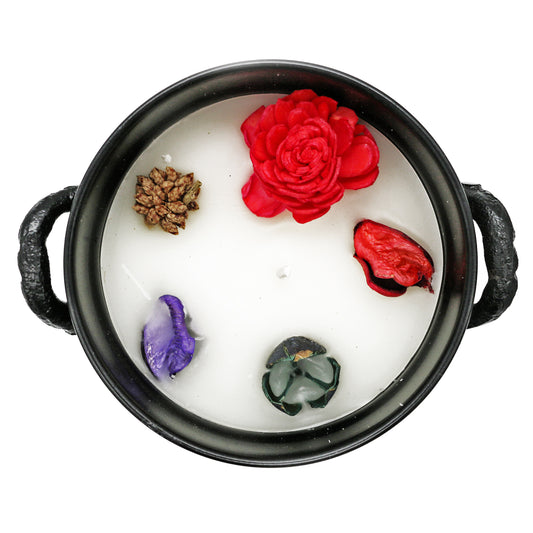 Mini cast iron cauldron designed for rituals, meditation, and energy cleansing.