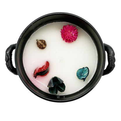 Mini cast iron cauldron designed for rituals, meditation, and energy cleansing.