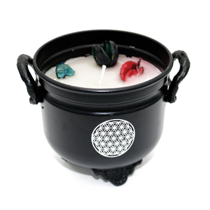 Mini cast iron cauldron designed for rituals, meditation, and energy cleansing.