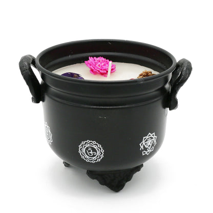 Mini cast iron cauldron designed for rituals, meditation, and energy cleansing.