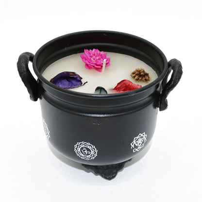 Decorative tarot candle for ritual use, energy work, and spiritual guidance.