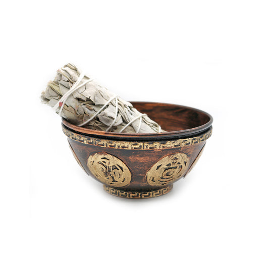 Decorative smudge bowl for spiritual rituals, home purification, and sacred space creation.