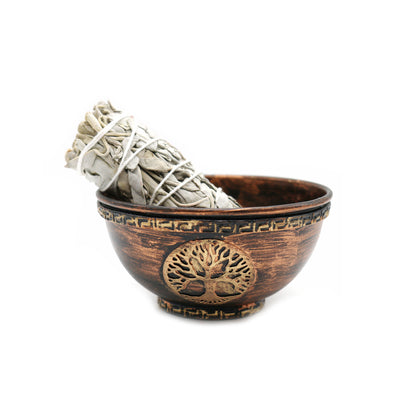 Decorative smudge bowl for spiritual rituals, home purification, and sacred space creation.