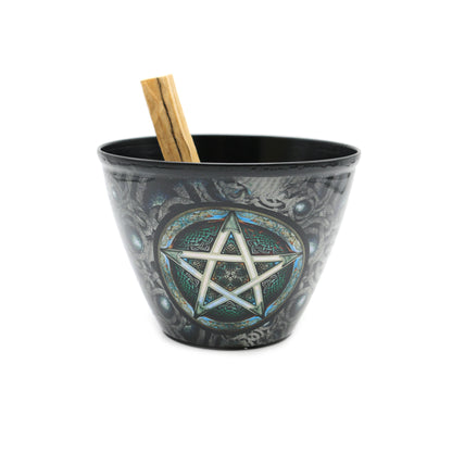 Decorative incense and oil burner for home, ritual, or spiritual practice.